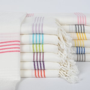 Bath Towel, Beach Towel, Personalized Towel, Striped Peshtemal, 36x67 Inches Cotton Towel, Embroidered Towel, Hammam Peshtemal,