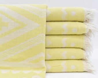 Bridesmaid Towel,Aztec Towel ,Turkish Towel, Beach Towel, Bath Towel, Turkey Towel, 36x70,Pattern Towel, Spa Towel, Yellow Towel, Bll-Artı