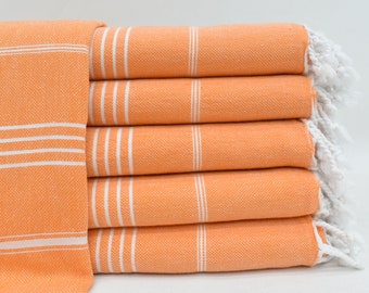 Orange Turkish Towel, Beach Towel, Peshtemal Towel, 40x70, Towel, Bath Towel, Wholesale Towels, Pool Towel, Gift Towel Towel Bll-Sltn