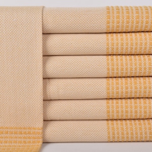 Personalized Turkish Hand Towel, Hanging Kitchen Towel, Mustard Towel, Striped Towel, 20x40 Inches Bathroom Towel, Organic Towel,