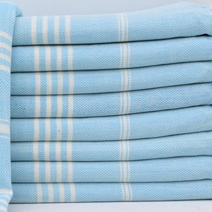 WHOLESALE TOWEL, Peshtemal Towel, Turkish Towel Cotton Towel, Bath Towel, 40x70 Blue Turkish Towel Striped Towel Towel Hammam Tkr-Sltn