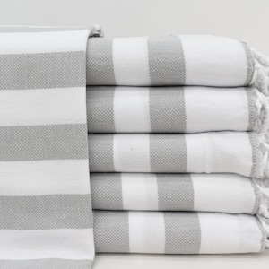 Gray Striped Towel,SPA Towel,Turkish Towel, Bath Towel,Tablecloth, 40x60,Beach Towel,Peshtemal Towel,100x150 cm,Pool Towel, Towel  Bll-Akgln