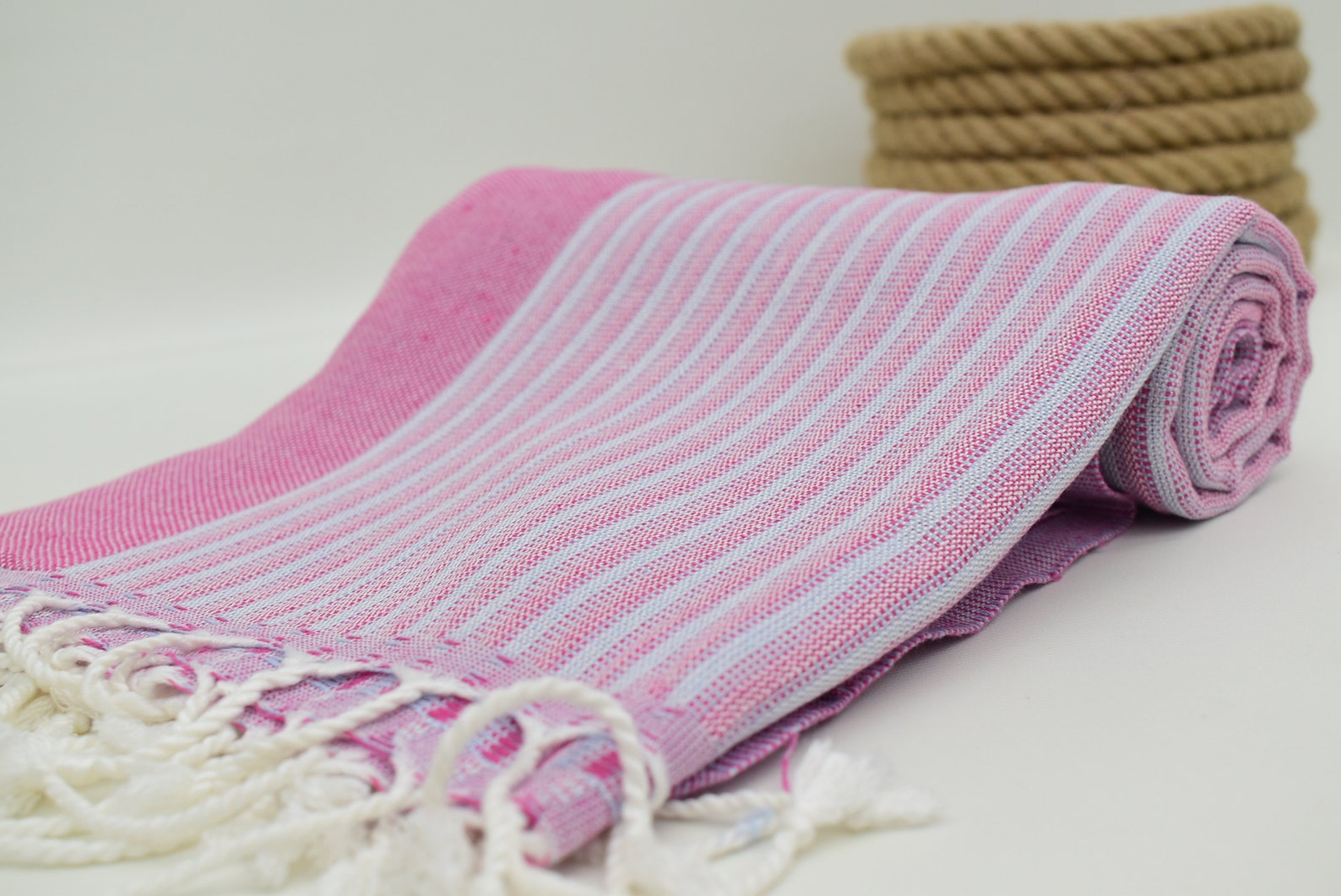 COMFYRIA 6 Pack Turkish Beach Towels - 100% Cotton, Quick Dry, Sand Resistant, Fuchsia