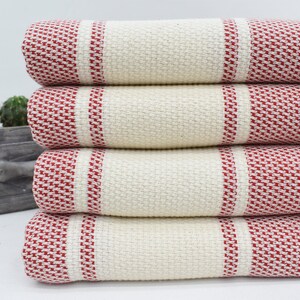 Luxury XL Turkish Beach Towels - 3 Pack, 36x70 Inches, Turquoise Striped, Quick-Dry Terry Backing, 100% Cotton