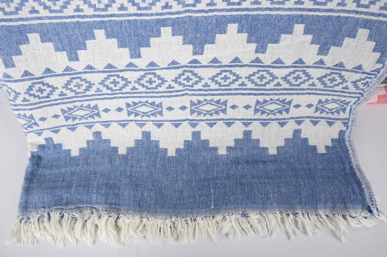 Large Towel, Turkish Blanket, Winter Blanket, Kilim Throw, 56x85 Inches Cotton Blanket, Couch Cover, Gift Blanket, Decorative Blanket, image 3