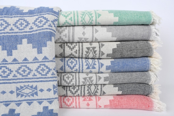 Large Towel, Turkish Blanket, Winter Blanket, Kilim Throw, 56x85 Inches Cotton Blanket, Couch Cover, Gift Blanket, Decorative Blanket,