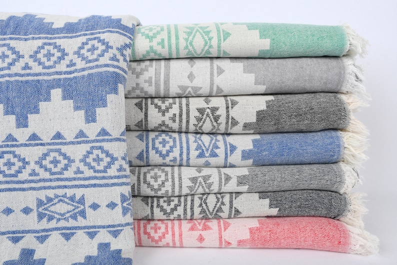 Large Towel, Turkish Blanket, Winter Blanket, Kilim Throw, 56x85 Inches Cotton Blanket, Couch Cover, Gift Blanket, Decorative Blanket, image 1