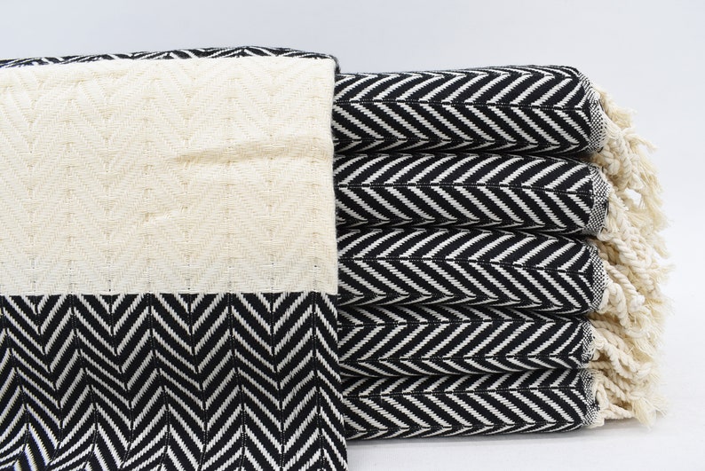 Black Towel Turkish Towel Turkey Towel Herringbone Etsy