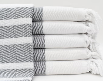 Turkish Towel, Decorative Towel, Gym Towel, Beach Towel, 40x70 Bath Towel, Sport Towel, Yoga Towel, Fitness Towel, Gray Towel Bll-Blksrt