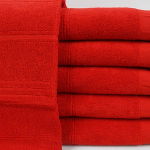 Wedding Gift Towel, Organic Peshtemal, Turkish Towel, Soft Bath Towel, Cotton Towel, Red Bath Towel, Terry Towel, 36"x66" Towel, Bll-BylTrry
