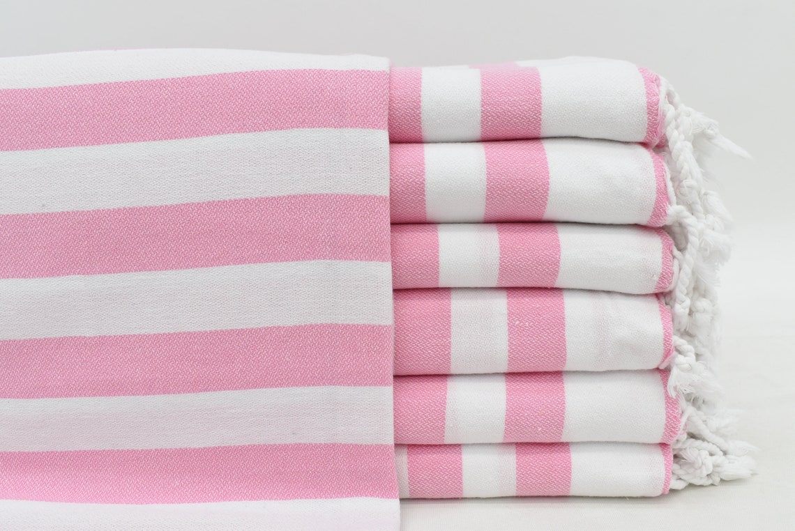 Pink Striped Towel TowelTurkish Towel Bath Towel Etsy