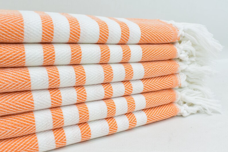 Turkey Hand Towel Turkish Towel Hand Towel Orange Stripe Etsy