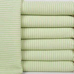 Turkish Bath Towel, Oversized Turkish Beach Towel, Pistachio Green Towel, Striped Towel, 40x75 Inches Personalized Gifts for Bridesmaid,