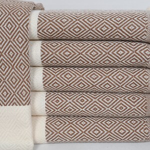 Decor Towel, Gift Towel, Beach Towel, Bridesmaid Towel, Turkish Towel, Bath Towel, Brown Towel, Diamond Design Towel, 36x70 Towel, Gzd-Elms