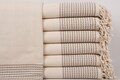 Turkish Beach Towel, Monogrammed Beach Towel, Light Beige Towel, Striped Towel, 36x69 Inches Embroidery Towels, Picnic Towel, product logo