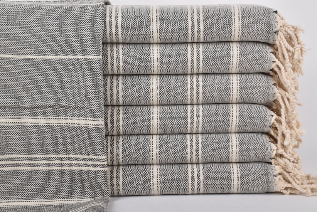 Custom Kitchen Towel, Face Towel, Black Towel, Striped Towel, 24x36