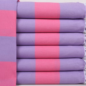 Turkish Beach Towel, Bridesmaid Gifts, Fuchsia-Dark Lilac Towel, Striped Towel, 40x71 Inches Bridesmaid Proposal Gift, Fouta Towel,