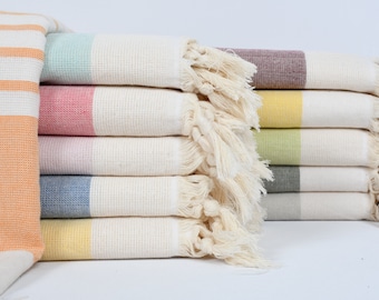 Beach Towel, Personalizable Towel, Turkish Towel, Striped Towel, Terry Peshtemal, 36x67 Inches Cotton Towel, Couch Cover,