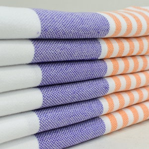 Purple Turkish Hand Towel, Tea Towel, Kitchen Towel, 24x34, Small Towel, Dish Towel, Bridesmaid Gift Towel, Head Towel Bll-Mrn-Pshkr image 3