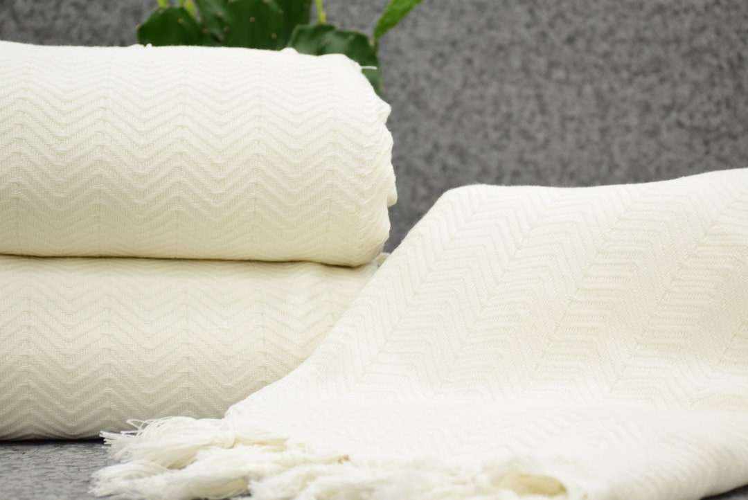 Off White Blanket, Large Blanket, Cream Blanket,turkish Beach Blanket