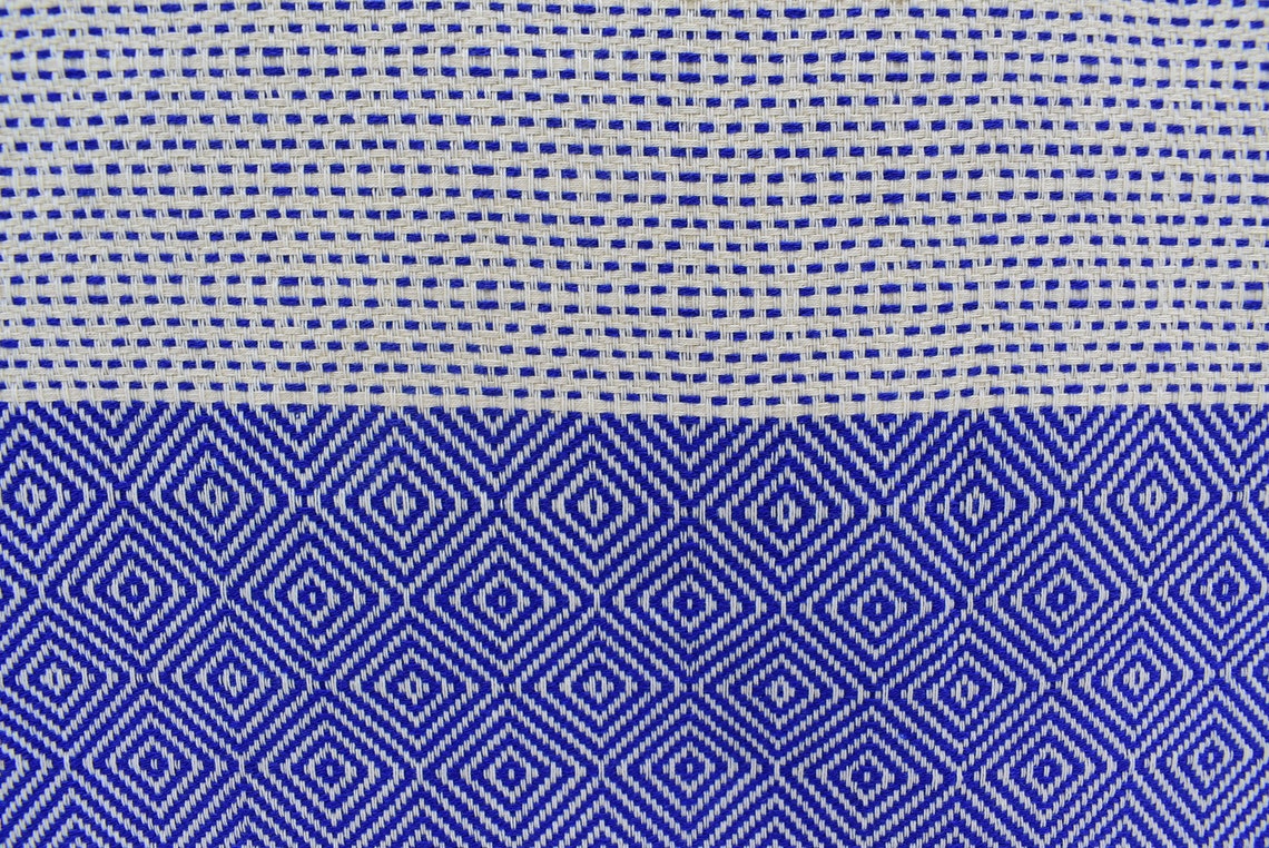 Throw Blanket Turkish Blanket Sax Blue Diamond Blankets Bed Etsy