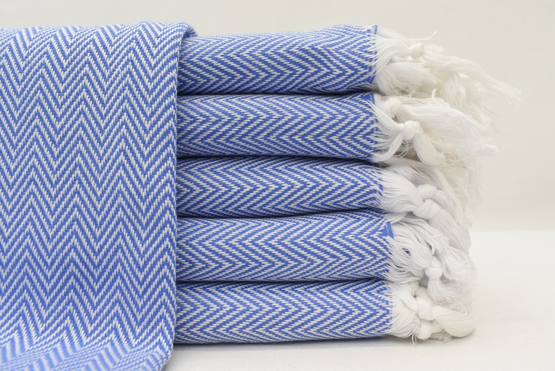 Turkish Bath Towel,blue Bathrobe Towel,40x70,beach Towel,chevron Towel ...