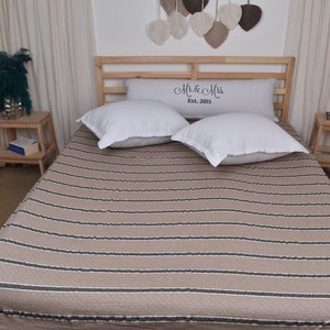 Wholesale Decke, Stranddecke, braun-schwarz gestreifte Baumwolldecke, 83x95 Zoll Bettdecke, Türkei Überwurf, Warmer Überwurf, Picknick Überwurf,