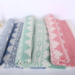 Large Towel, Turkish Blanket, Winter Blanket, Kilim Throw, 56x85 Inches Cotton Blanket, Couch Cover, Gift Blanket, Decorative Blanket, image 6