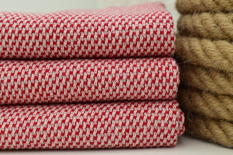 Red Turkish Hand Towel 26x46 Turkish Towel Dish Towel Kitchen Etsy