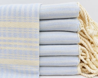 Turkish Hand Towel, Hand Towel, Baby Blue Tea Towel,Kitchen Towel,20x40, Small Towel, Dish Towel, Gym Towel, Soft Towel Bll-CzglStn-Pshkr