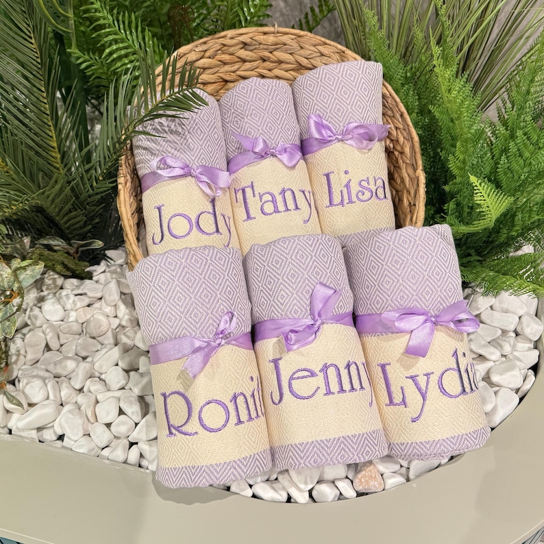 Personalized Beach Towel, Bachelorette Party Gifts, Custom Wedding Favors, Housewarming Gift Towel, Bridesmaid Gift Box, Unique Gift Idea image 2