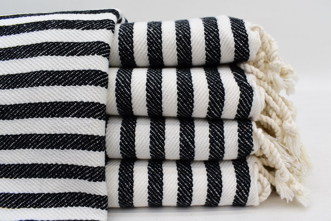 Hand Towelblack Turkish Hand Towel 24x40 Organic Hand Etsy