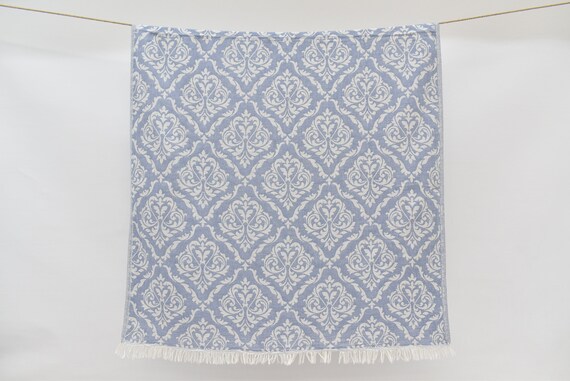 Serviette de table Noël, bleu foncé, motif brodé, coton bio, 40 x 40 cm