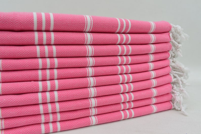 Turkish Hand Towel 24x40 Inch Pink Turkish Towel Striped Etsy