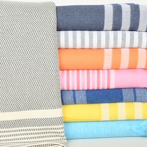 Personalized Wedding Gift, Gifts For Him, Monogram Beach Towel, Set of 8 Towel, Organic Cotton Towel, Valentines Day Gift Idea,
