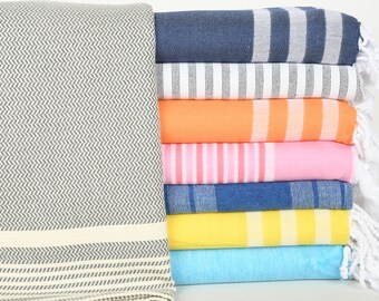Personalized Wedding Gift, Gifts For Him, Monogram Beach Towel, Set of 8 Towel, Organic Cotton Towel, Valentines Day Gift Idea,