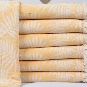 Picnic Blanket, Large Towel, Floral Patterned Yellow Bedcover, 79x99 Inches Sofa Cover, Picnic Bedspread, Bulk Order Throw, Oversize Throw,
