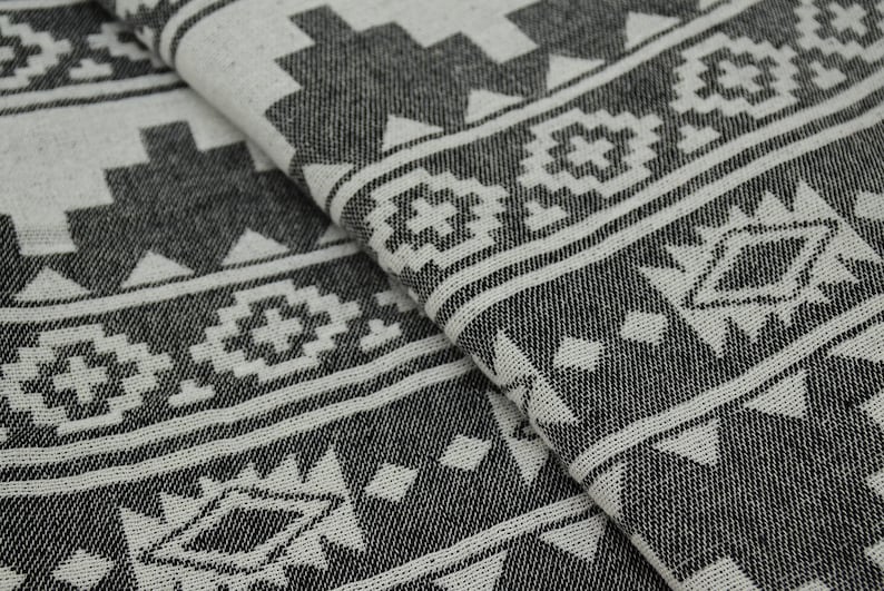 Kilim Throw Turkish Kilim Patterned Throw Large Blanket 75x83 Organic Cotton Towel, Bed , Table Cover Bedspread Black Throw Yrm-Jkrl-Pk image 5