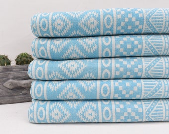 White And Blue Towel (Beach And Towel Set