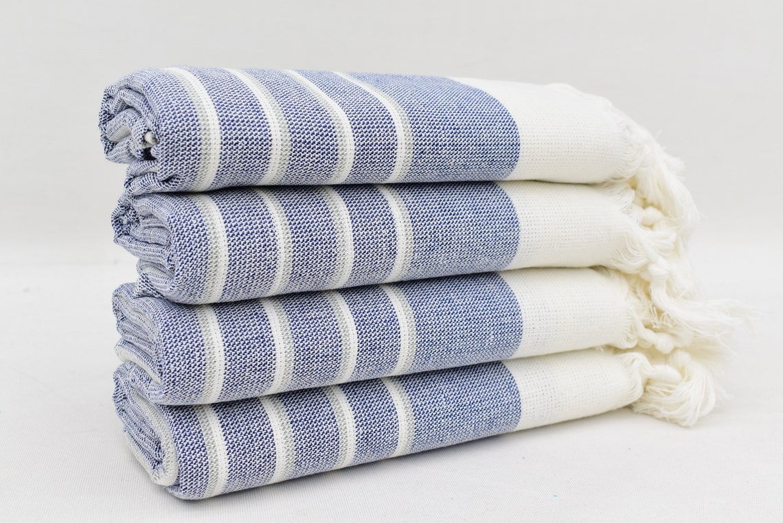 Navy Turkish Hand Towel Turkey Hand TowelStriped Hand Etsy