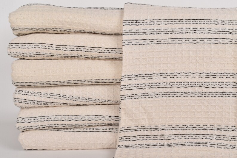 Picnic Blanket, Turkish Bedspread, Cream Blanket, Striped Throw, 71x95 Inches Wedding Gift Blanket, Pilates Blanket, Turkey Bedcover, image 3