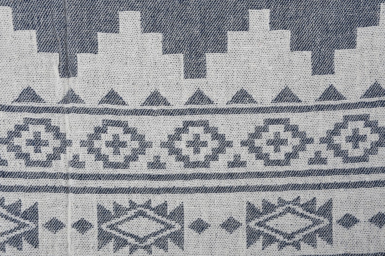 Turkish Blanket, Throw Blanket, Winter Blanket, Kilim Bedspread, 79x87 Inches Cotton Bedspread, Table Cover, Turkey Throw, image 9