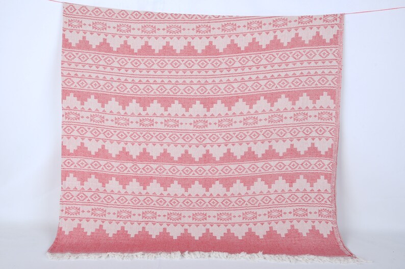 Large Towel, Turkish Blanket, Winter Blanket, Kilim Throw, 56x85 Inches Cotton Blanket, Couch Cover, Gift Blanket, Decorative Blanket, image 8
