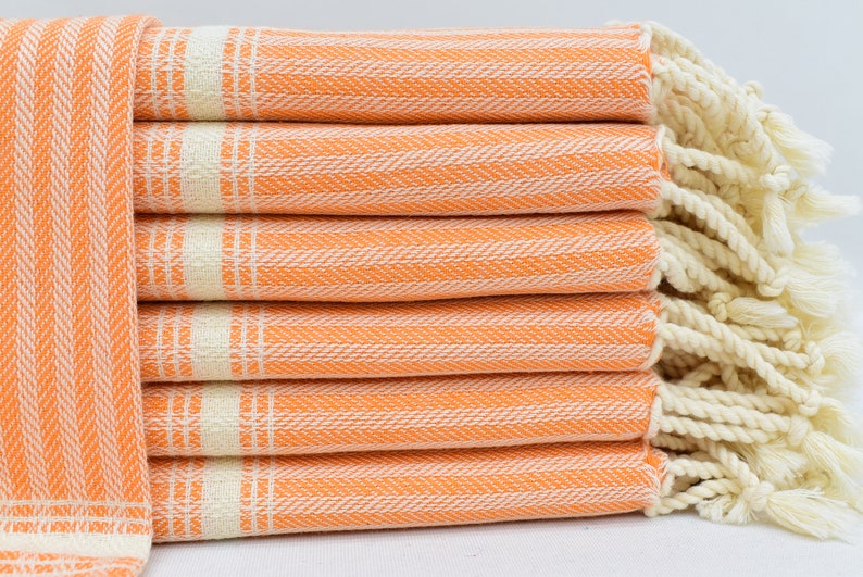 Turkish Hand Towel Orange Hand Towel Tea Towel Kitchen Etsy