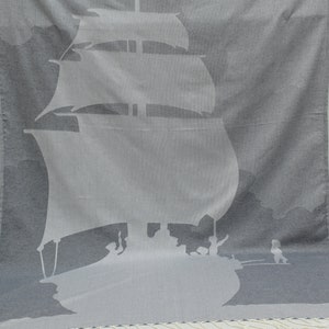Gray Towel,Double-Sided Turkish Peshtemal Towel,Ship Design Turkish Towels,Grey Towel,Gray Colot Kitchen Towels Bath Towel Bct-Jcr-Gemi