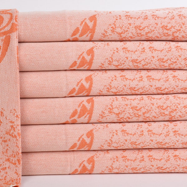 Face Towel, Turkish Tea Towels, Orange Washcloth, Carretta Napkin, Patterned Towel, Animal Washcloth, Print Napkin, 18x36 Inches Towel