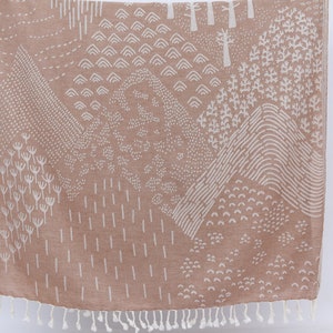 Toalla marrón, toalla natural, toalla turca, peshtemal turco, 40 x 70 cm, doble cara, estampado por ambos lados, toalla de playa, toalla de baño, toalla azteca, Brc-Dgl