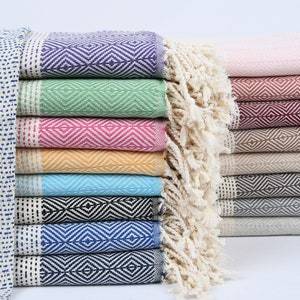 Hand Towel, Kitchen Towel, Turkish Towel, Diamond Peshkir, 18x38 Inches Cotton Peshkir, Personalized Towel, Gym Washcloth,