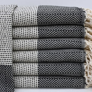 Small Hand Towel, Dish Towel, Turkish Hand Towel, Hand Towel, Organic Hand Towel, Kitchen Towel, Black Towel, 20&quot;x36&quot; Towel, Iso-Nfs-Pshkr