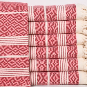 Embroidered Beach Towel, Monogrammed Beach Towel, Red Towel, Diamond Towel, 38x69 Inches Best Beach Towel, Picnic Towel, Spa Towel,
